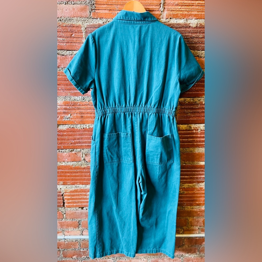 Lucy & Yak Ragan Cotton Jumpsuit in teal size 14 (UK 18) - Picture 3 of 5